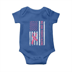 Nobody Fights Alone Pink Ribbon Flag Baby Onesie Breast Cancer Awareness Support TS02 Royal Blue Print Your Wear
