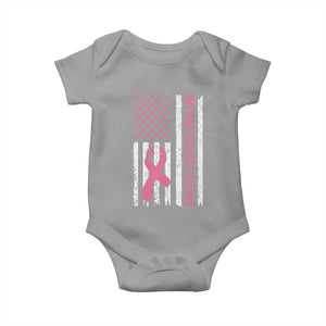 Nobody Fights Alone Pink Ribbon Flag Baby Onesie Breast Cancer Awareness Support TS02 Sport Gray Print Your Wear