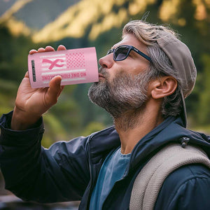 Nobody Fights Alone Pink Ribbon Flag 4 in 1 Can Cooler Tumbler Breast Cancer Awareness Support TS02 Print Your Wear