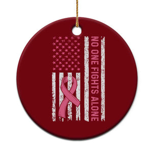 Nobody Fights Alone Pink Ribbon Flag Ceramic Ornament Breast Cancer Awareness Support TS02 1pc Red Print Your Wear