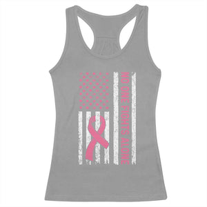 Nobody Fights Alone Pink Ribbon Flag Racerback Tank Top Breast Cancer Awareness Support TS02 Sport Gray Print Your Wear
