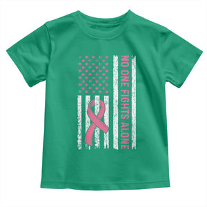 Nobody Fights Alone Pink Ribbon Flag Toddler T Shirt Breast Cancer Awareness Support TS02 Irish Green Print Your Wear