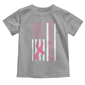 Nobody Fights Alone Pink Ribbon Flag Toddler T Shirt Breast Cancer Awareness Support TS02 Sport Gray Print Your Wear