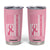 Nobody Fights Alone Pink Ribbon Flag Tumbler Cup Breast Cancer Awareness Support - Print Your Wear