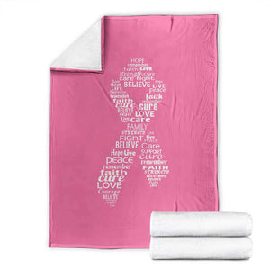 Inspirational Breast Cancer Awareness Throw Blanket Pink Ribbon Support TS02 Pink Print Your Wear