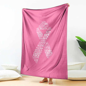 Inspirational Breast Cancer Awareness Throw Blanket Pink Ribbon Support TS02 Print Your Wear