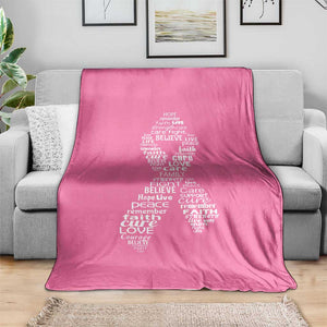 Inspirational Breast Cancer Awareness Throw Blanket Pink Ribbon Support TS02 Print Your Wear