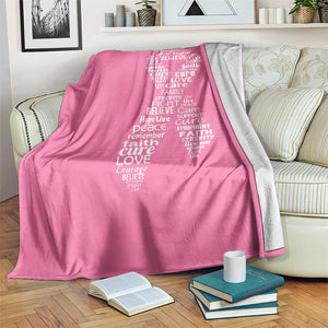 Inspirational Breast Cancer Awareness Throw Blanket Pink Ribbon Support TS02 Print Your Wear