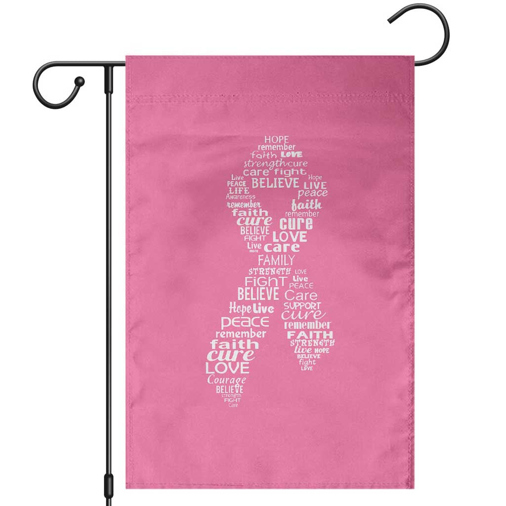 Inspirational Breast Cancer Awareness Garden Flag Pink Ribbon Support - Print Your Wear