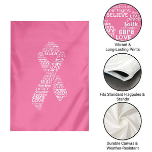 Inspirational Breast Cancer Awareness Garden Flag Pink Ribbon Support TS02 Print Your Wear