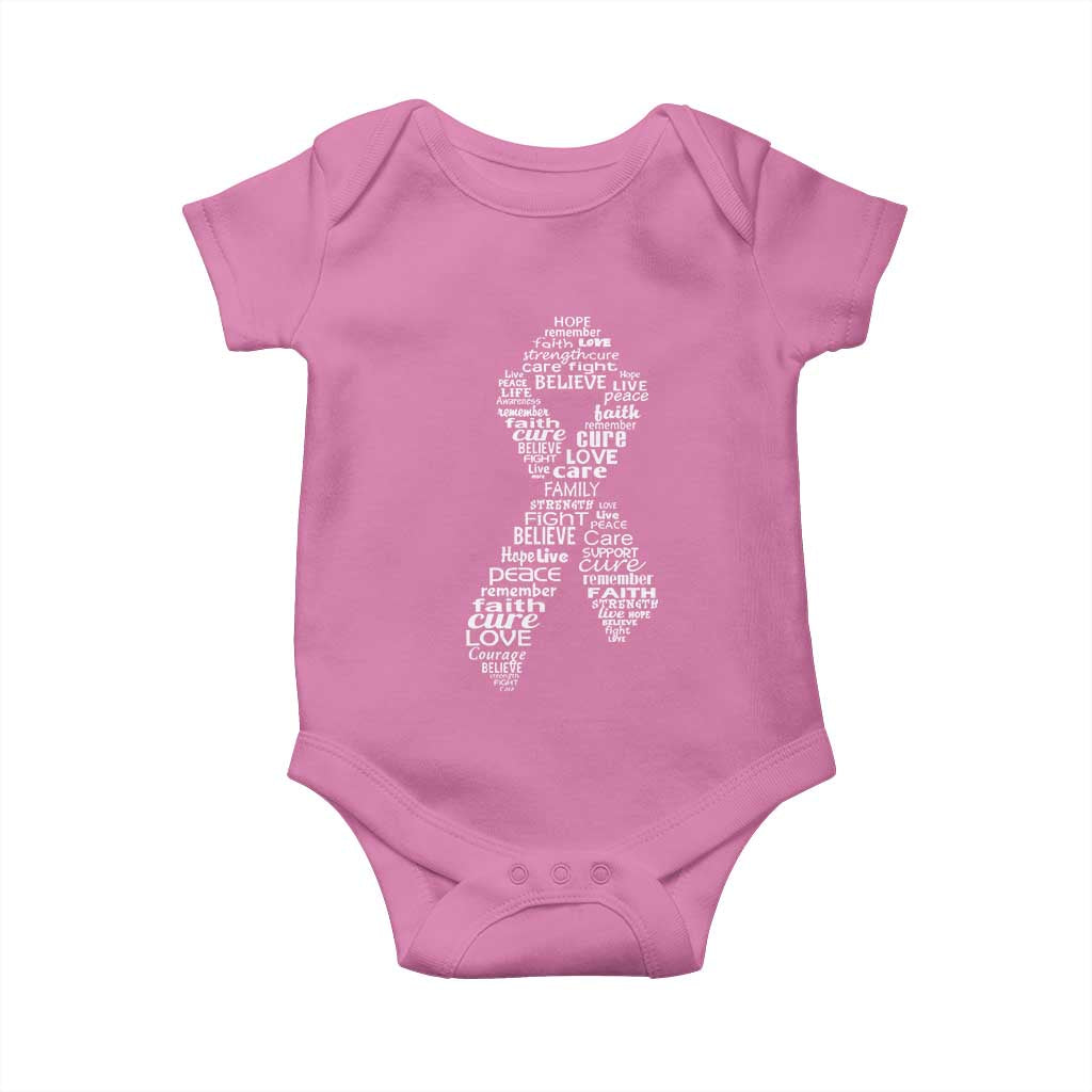 Inspirational Breast Cancer Awareness Baby Onesie Pink Ribbon Support - Print Your Wear