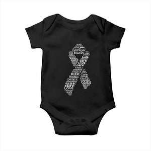 Inspirational Breast Cancer Awareness Baby Onesie Pink Ribbon Support TS02 Black Print Your Wear