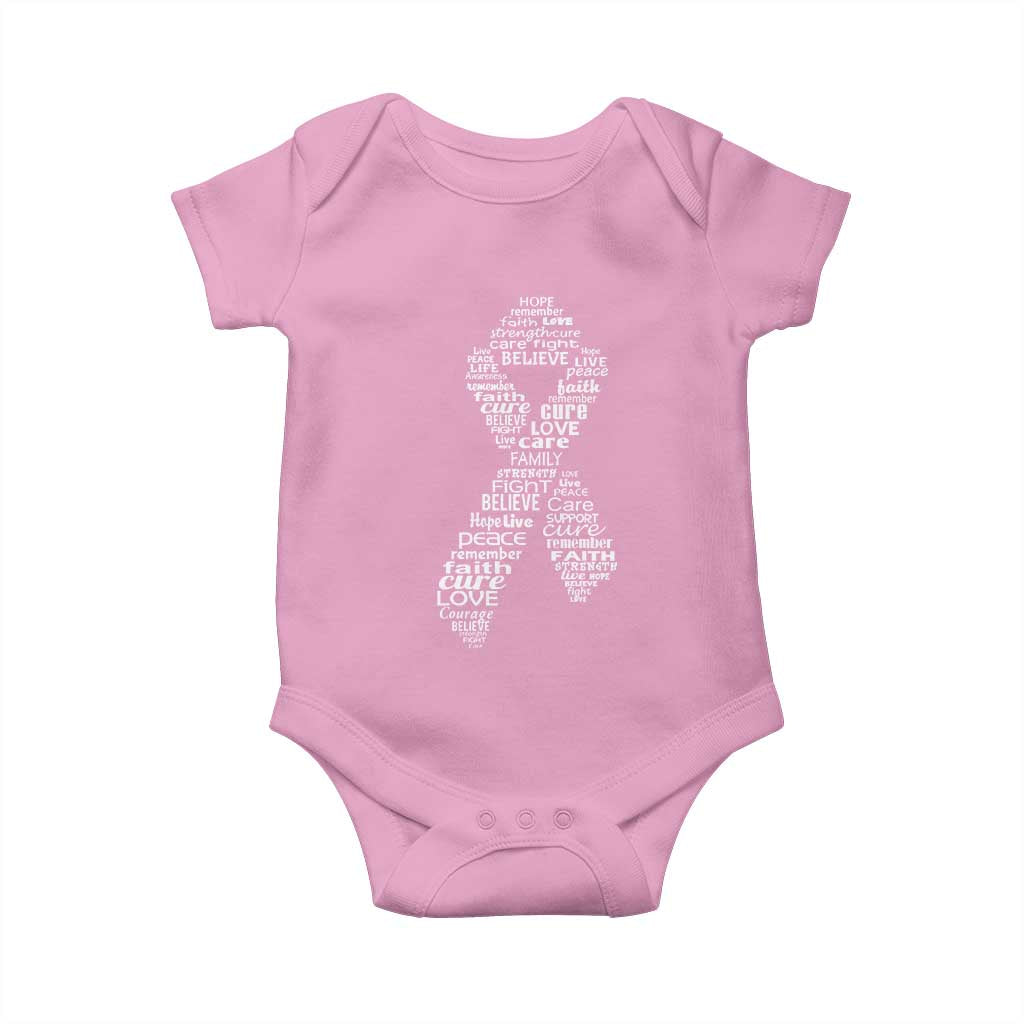 Inspirational Breast Cancer Awareness Baby Onesie Pink Ribbon Support TS02 Light Pink Print Your Wear