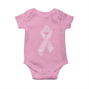 Inspirational Breast Cancer Awareness Baby Onesie Pink Ribbon Support TS02 Light Pink Print Your Wear