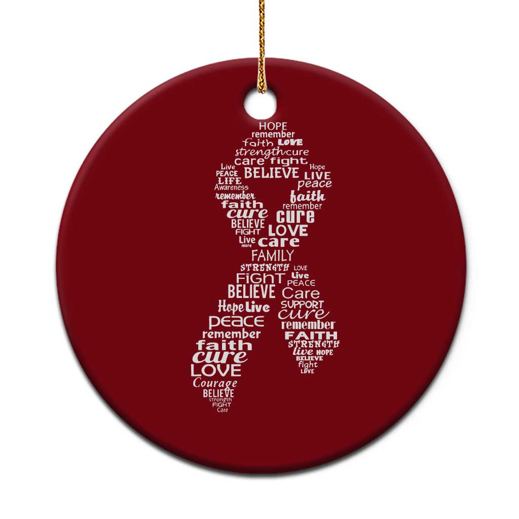 Inspirational Breast Cancer Awareness Ceramic Ornament Pink Ribbon Support TS02 1pc Red Print Your Wear