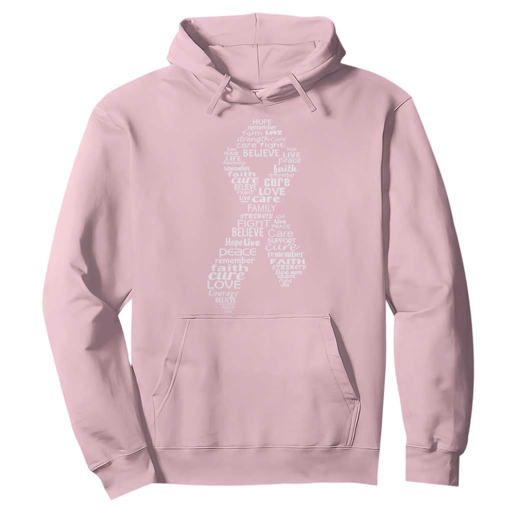 Inspirational Breast Cancer Awareness Hoodie Pink Ribbon Support TS02 Light Pink Print Your Wear