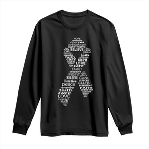 Inspirational Breast Cancer Awareness Long Sleeve Shirt Pink Ribbon Support TS02 Black Print Your Wear