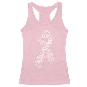 Inspirational Breast Cancer Awareness Racerback Tank Top Pink Ribbon Support TS02 Light Pink Print Your Wear