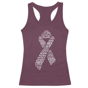 Inspirational Breast Cancer Awareness Racerback Tank Top Pink Ribbon Support TS02 Maroon Print Your Wear