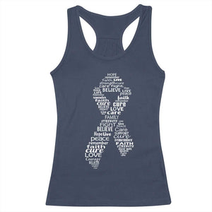 Inspirational Breast Cancer Awareness Racerback Tank Top Pink Ribbon Support TS02 Navy Print Your Wear