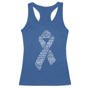Inspirational Breast Cancer Awareness Racerback Tank Top Pink Ribbon Support TS02 Royal Blue Print Your Wear