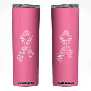 Inspirational Breast Cancer Awareness Skinny Tumbler Pink Ribbon Support TS02 Pink Print Your Wear