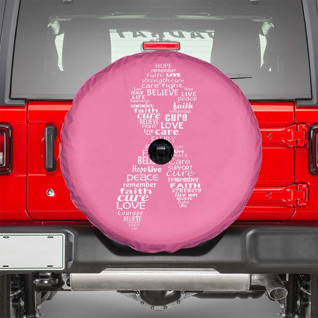 Inspirational Breast Cancer Awareness Spare Tire Cover Pink Ribbon Support TS02 Pink Print Your Wear