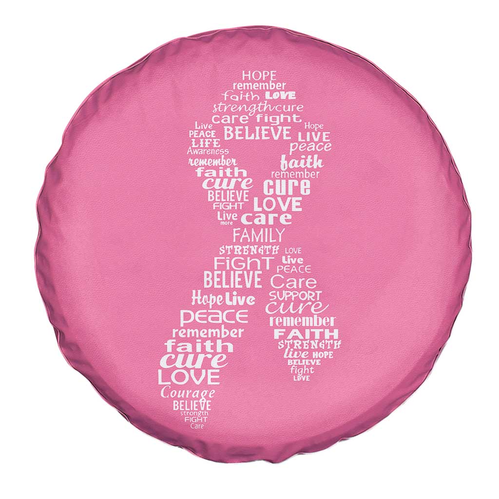 Inspirational Breast Cancer Awareness Spare Tire Cover Pink Ribbon Support TS02 Print Your Wear