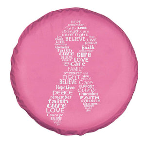 Inspirational Breast Cancer Awareness Spare Tire Cover Pink Ribbon Support TS02 Print Your Wear