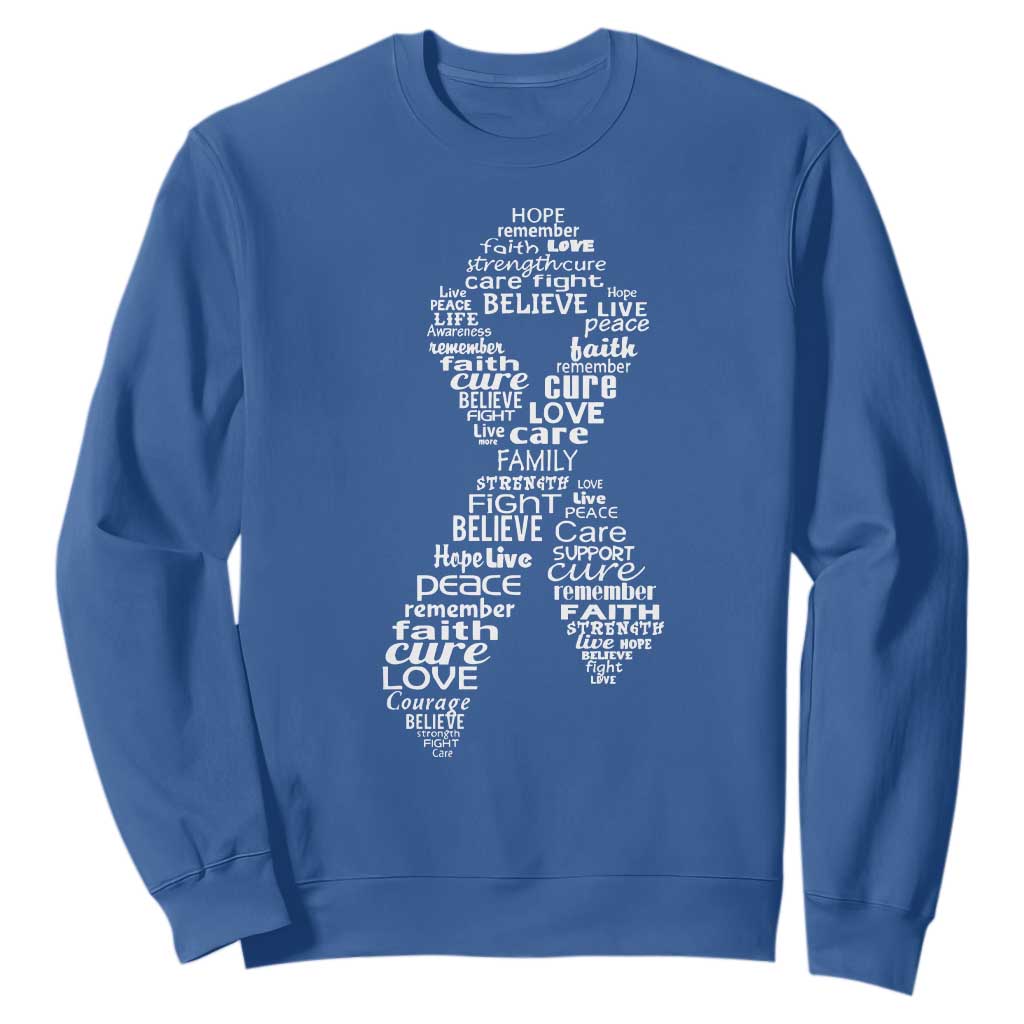 Inspirational Breast Cancer Awareness Sweatshirt Pink Ribbon Support TS02 Royal Blue Print Your Wear