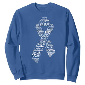 Inspirational Breast Cancer Awareness Sweatshirt Pink Ribbon Support TS02 Royal Blue Print Your Wear