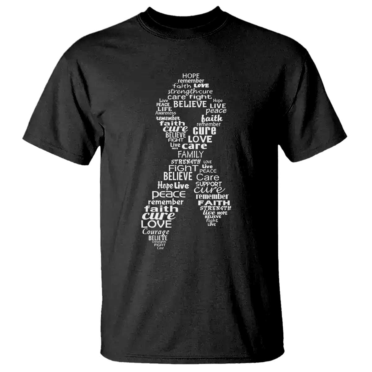 Inspirational Breast Cancer Awareness T Shirt Pink Ribbon Support TS02 Black Print Your Wear