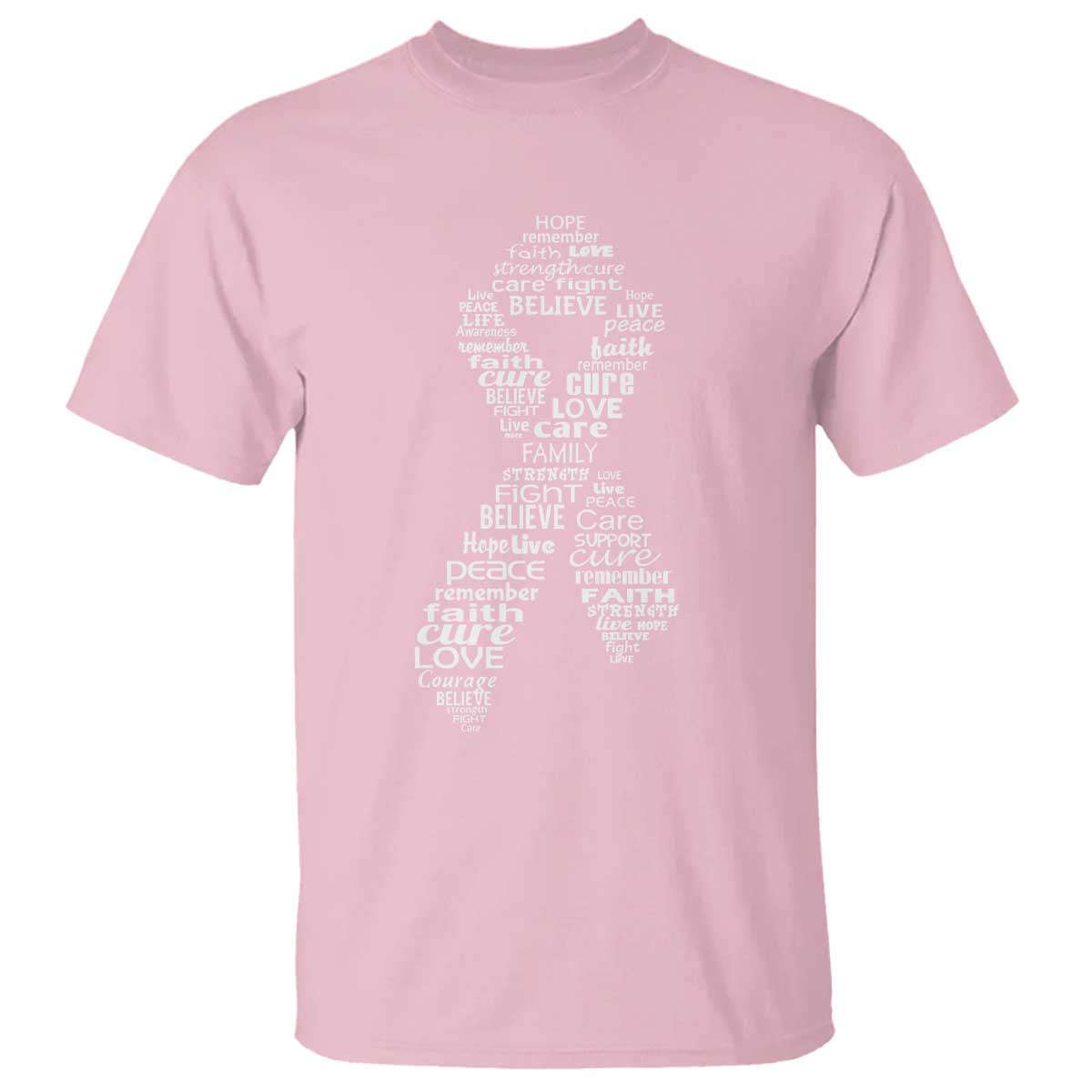 Inspirational Breast Cancer Awareness T Shirt Pink Ribbon Support TS02 Light Pink Print Your Wear