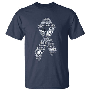 Inspirational Breast Cancer Awareness T Shirt Pink Ribbon Support TS02 Navy Print Your Wear