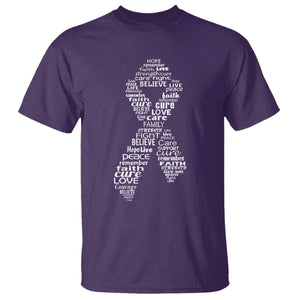 Inspirational Breast Cancer Awareness T Shirt Pink Ribbon Support TS02 Purple Print Your Wear