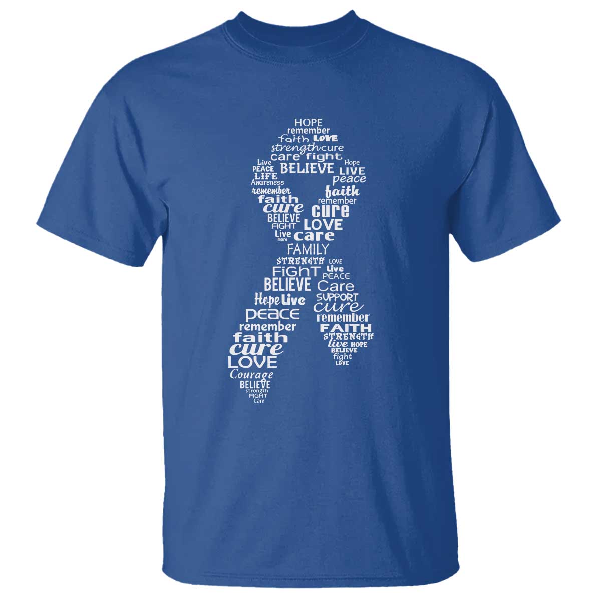 Inspirational Breast Cancer Awareness T Shirt Pink Ribbon Support TS02 Royal Blue Print Your Wear
