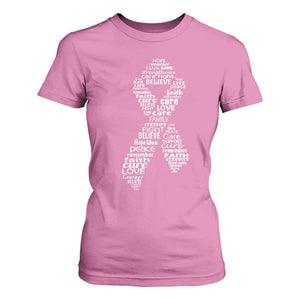 Inspirational Breast Cancer Awareness T Shirt For Women Pink Ribbon Support TS02 Azalea Print Your Wear