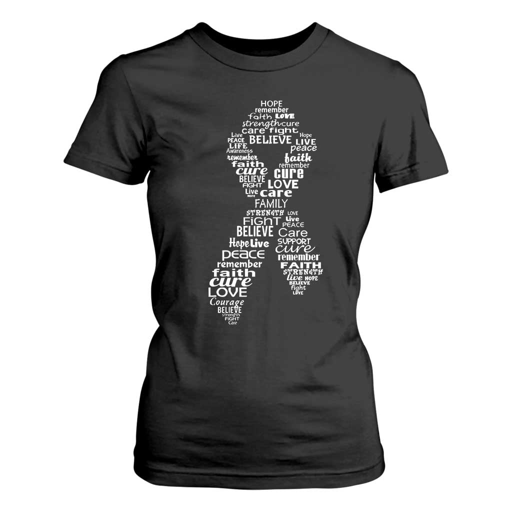 Inspirational Breast Cancer Awareness T Shirt For Women Pink Ribbon Support TS02 Black Print Your Wear