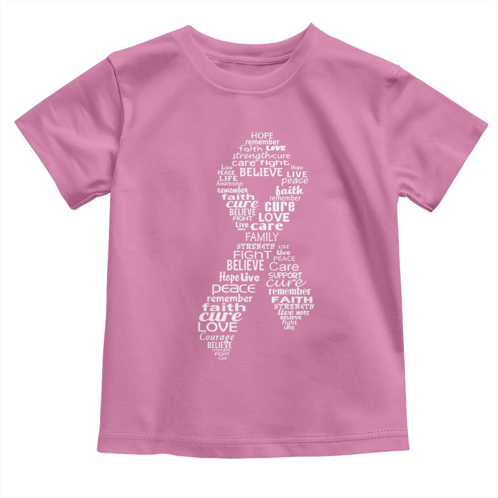 Inspirational Breast Cancer Awareness Toddler T Shirt Pink Ribbon Support - Print Your Wear