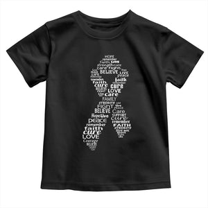 Inspirational Breast Cancer Awareness Toddler T Shirt Pink Ribbon Support TS02 Black Print Your Wear