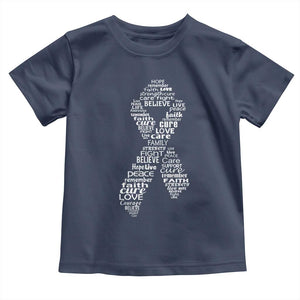 Inspirational Breast Cancer Awareness Toddler T Shirt Pink Ribbon Support TS02 Navy Print Your Wear