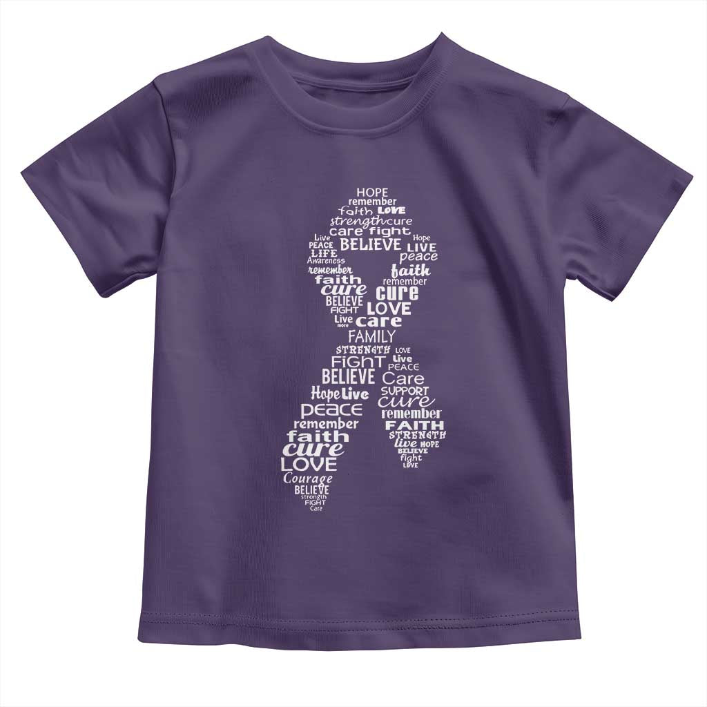 Inspirational Breast Cancer Awareness Toddler T Shirt Pink Ribbon Support TS02 Purple Print Your Wear