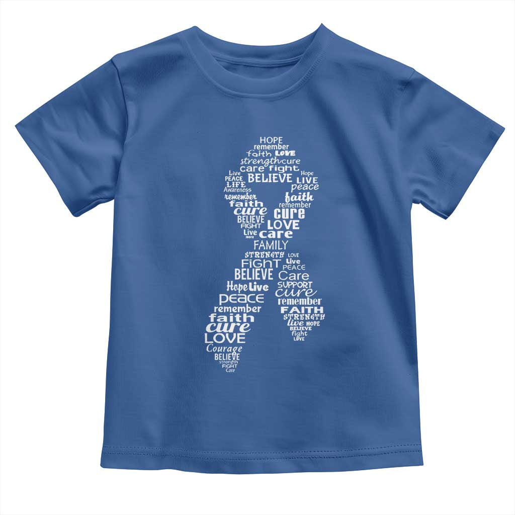 Inspirational Breast Cancer Awareness Toddler T Shirt Pink Ribbon Support TS02 Royal Blue Print Your Wear