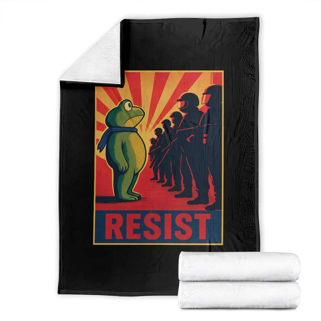 Frog Resist Throw Blanket Free Portland Oregon Poster Graphic Freedom Fighters TS02 Black Print Your Wear