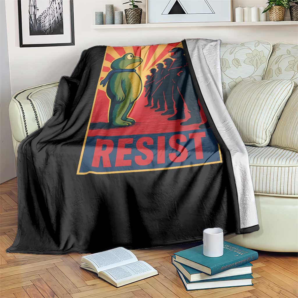 Frog Resist Throw Blanket Free Portland Oregon Poster Graphic Freedom Fighters TS02 Print Your Wear