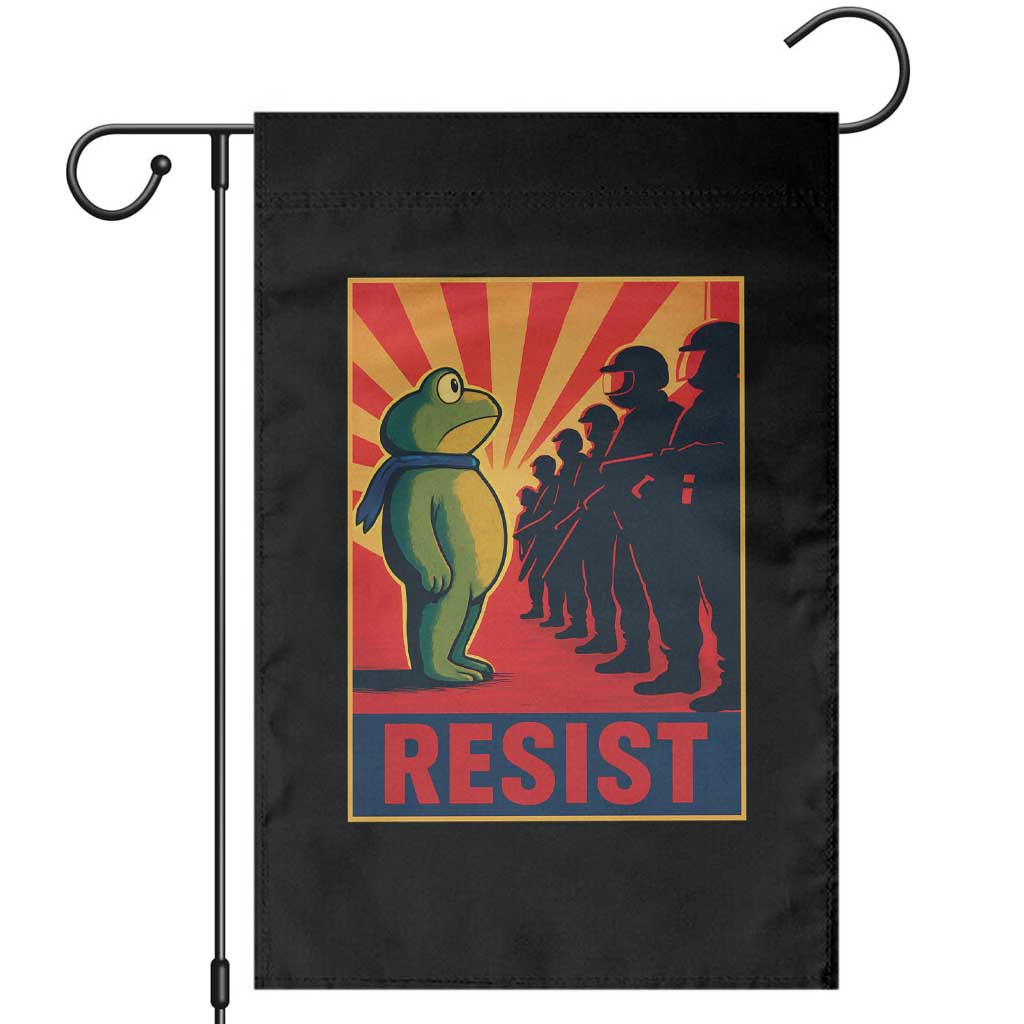 Frog Resist Garden Flag Free Portland Oregon Poster Graphic Freedom Fighters TS02 Black Print Your Wear