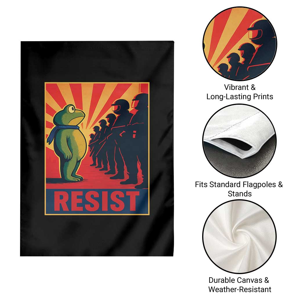 Frog Resist Garden Flag Free Portland Oregon Poster Graphic Freedom Fighters TS02 Print Your Wear