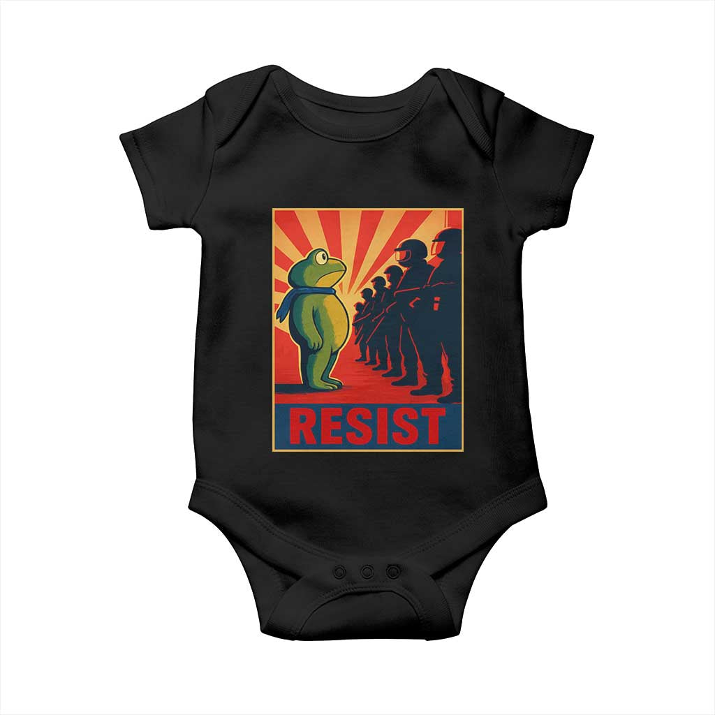 Frog Resist Baby Onesie Free Portland Oregon Poster Graphic Freedom Fighters TS02 Black Print Your Wear