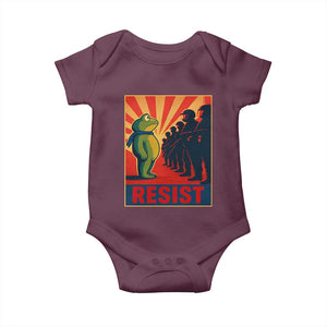 Frog Resist Baby Onesie Free Portland Oregon Poster Graphic Freedom Fighters TS02 Maroon Print Your Wear
