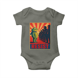Frog Resist Baby Onesie Free Portland Oregon Poster Graphic Freedom Fighters TS02 Military Green Print Your Wear